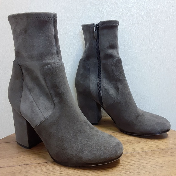 Via Spiga Shoes - Via Spiga BRITTA Block Heel Gray Suede Ankle Boot
